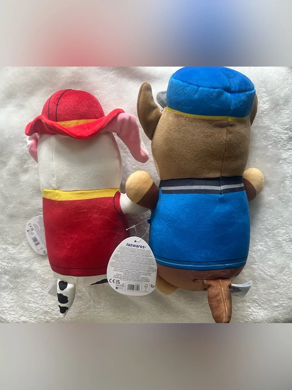 NWT Squishmallow Hug Mees Paw Patrol Chase & Paw Patrol Marshall 10in Plushes